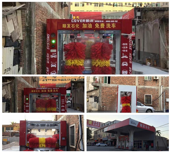 中國福建省泉州市康美鎮307省道順發石化加油站安裝精簡版凱沃龍門五刷現場