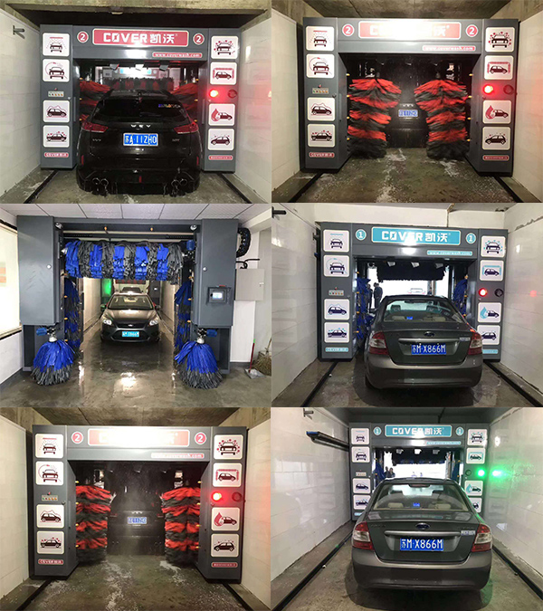 中國江蘇省南京金橋：中化加油站?安裝2臺凱沃龍門洗車機調(diào)試完畢…